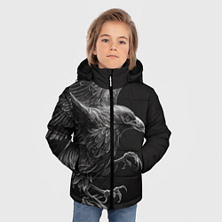Куртка зимняя для мальчика Черно-белый ворон, цвет: 3D-светло-серый — фото 2