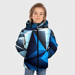 Куртка зимняя для мальчика Абстрактные грани текстура, цвет: 3D-черный — фото 2