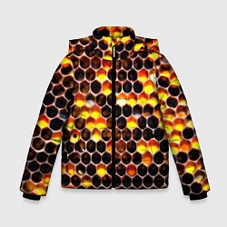 Куртка зимняя для мальчика Медовые пчелиные соты, цвет: 3D-черный