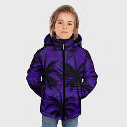 Куртка зимняя для мальчика Пальмы в ночи, цвет: 3D-черный — фото 2