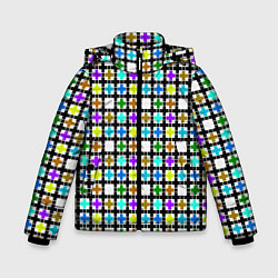 Зимняя куртка для мальчика Геометрический узор в клетку разноцветный