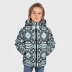 Куртка зимняя для мальчика Трилистник орнамент в круге, цвет: 3D-светло-серый — фото 2