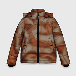 Зимняя куртка для мальчика Тёмно-золотистые абстрактные волны