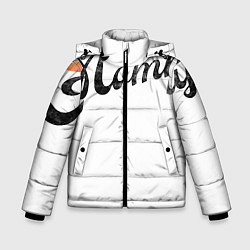 Куртка зимняя для мальчика Мамочка - заряжающаяся батарейка - семейный лук, цвет: 3D-черный