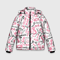Куртка зимняя для мальчика Сладкая жизнь в розовом цвете, цвет: 3D-черный