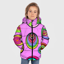Куртка зимняя для мальчика Разноцветные круги, цвет: 3D-черный — фото 2