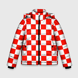 Куртка зимняя для мальчика Узор из квадартов, цвет: 3D-светло-серый