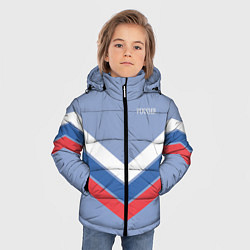 Куртка зимняя для мальчика Триколор - три полоски на голубом, цвет: 3D-светло-серый — фото 2