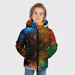 Куртка зимняя для мальчика Бескрайний космос - неон, цвет: 3D-светло-серый — фото 2