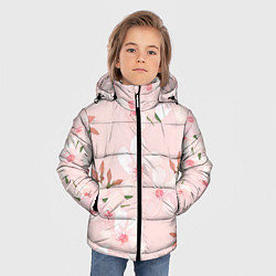 Куртка зимняя для мальчика Нежные лепестки, цвет: 3D-светло-серый — фото 2
