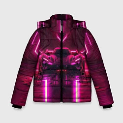 Куртка зимняя для мальчика Неоновый спорткар, цвет: 3D-светло-серый