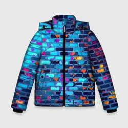 Куртка зимняя для мальчика Кирпичные сердца, цвет: 3D-красный