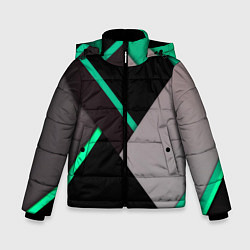 Куртка зимняя для мальчика Спортивная геометрия линии, цвет: 3D-черный