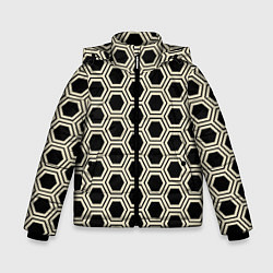 Куртка зимняя для мальчика Шестиугольная сота, цвет: 3D-черный