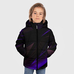 Куртка зимняя для мальчика Blue stripes geometry, цвет: 3D-красный — фото 2