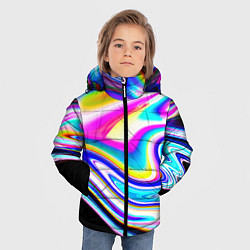 Куртка зимняя для мальчика Неоновые размытые краски, цвет: 3D-светло-серый — фото 2