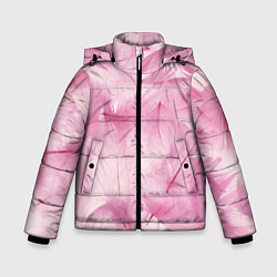 Куртка зимняя для мальчика Розовые перышки, цвет: 3D-черный