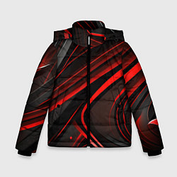 Куртка зимняя для мальчика Black and red abstract, цвет: 3D-светло-серый