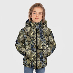 Куртка зимняя для мальчика Оливковый тропический узор, цвет: 3D-светло-серый — фото 2