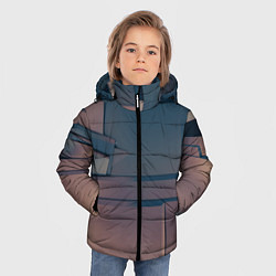 Куртка зимняя для мальчика Абстрактные геометрические соединения, цвет: 3D-светло-серый — фото 2