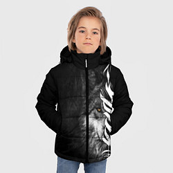 Куртка зимняя для мальчика Волк с узором, цвет: 3D-красный — фото 2