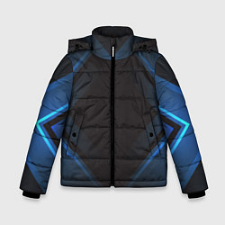 Куртка зимняя для мальчика Треугольная симметрия, цвет: 3D-черный
