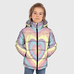 Куртка зимняя для мальчика Сердца пастельные оттенки, цвет: 3D-светло-серый — фото 2