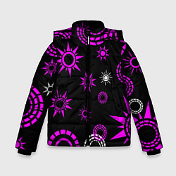 Куртка зимняя для мальчика Калейдоскоп круги, цвет: 3D-светло-серый