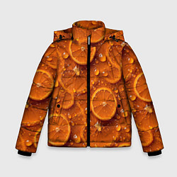 Зимняя куртка для мальчика Сочная текстура из долек апельсина