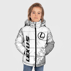 Куртка зимняя для мальчика Lexus speed на светлом фоне со следами шин: надпис, цвет: 3D-черный — фото 2