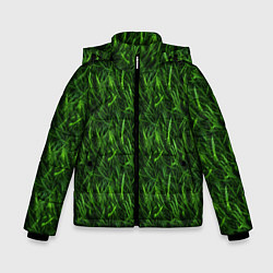 Зимняя куртка для мальчика Сочный узор из зеленой травки