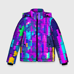 Зимняя куртка для мальчика Шестиугольники неонового цвета