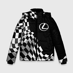 Куртка зимняя для мальчика Lexus racing flag, цвет: 3D-черный