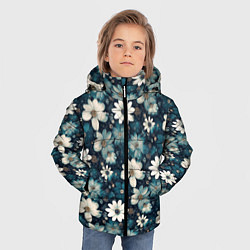 Куртка зимняя для мальчика Узор из весенних цветочков, цвет: 3D-черный — фото 2