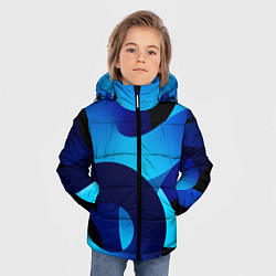 Куртка зимняя для мальчика Синие линии в виде узоров, цвет: 3D-светло-серый — фото 2