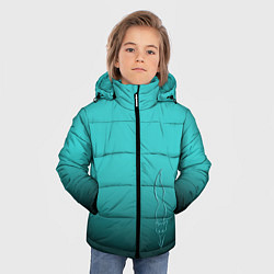 Куртка зимняя для мальчика Силуэт лисы на градиентном фоне, цвет: 3D-черный — фото 2