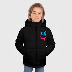 Куртка зимняя для мальчика Рисунок в стиле граффити Smile, цвет: 3D-светло-серый — фото 2