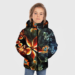 Куртка зимняя для мальчика Абстрактные цветы, цвет: 3D-красный — фото 2