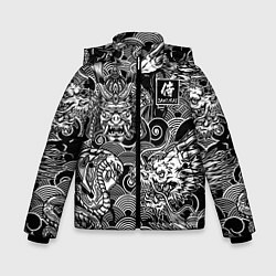 Зимняя куртка для мальчика Татуировки самурая