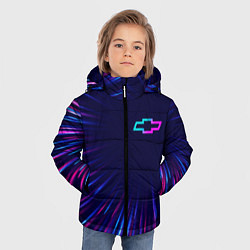 Куртка зимняя для мальчика Chevrolet neon speed lines, цвет: 3D-черный — фото 2
