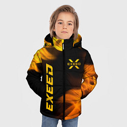 Куртка зимняя для мальчика Exeed - gold gradient: надпись, символ, цвет: 3D-черный — фото 2