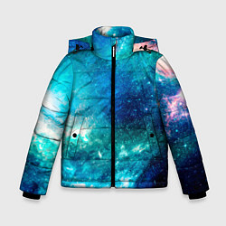 Куртка зимняя для мальчика Звёздная Вселенная, цвет: 3D-черный