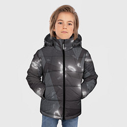 Куртка зимняя для мальчика Серые кубы с сигилами, цвет: 3D-красный — фото 2