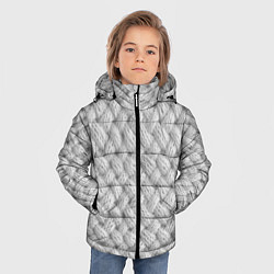 Куртка зимняя для мальчика Крупный белый вязаный узор, цвет: 3D-красный — фото 2