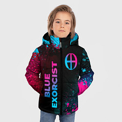 Куртка зимняя для мальчика Blue Exorcist - neon gradient: надпись, символ, цвет: 3D-черный — фото 2