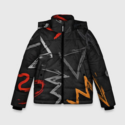 Куртка зимняя для мальчика Паттерн фигуры, цвет: 3D-черный