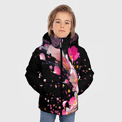 Куртка зимняя для мальчика Вихрь розовых лепестков, цвет: 3D-красный — фото 2