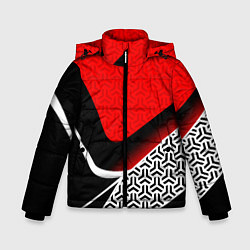 Куртка зимняя для мальчика Геометрическая униформа - красная, цвет: 3D-черный