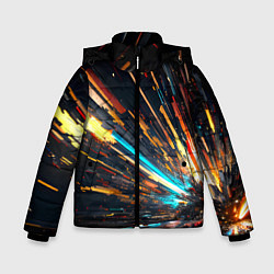 Куртка зимняя для мальчика Кубический взрыв, цвет: 3D-светло-серый