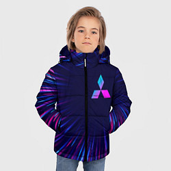 Куртка зимняя для мальчика Mitsubishi neon speed lines, цвет: 3D-черный — фото 2